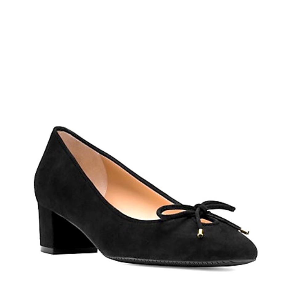 Stuart Weitzman Gabby 45 Black Suede Low Pump